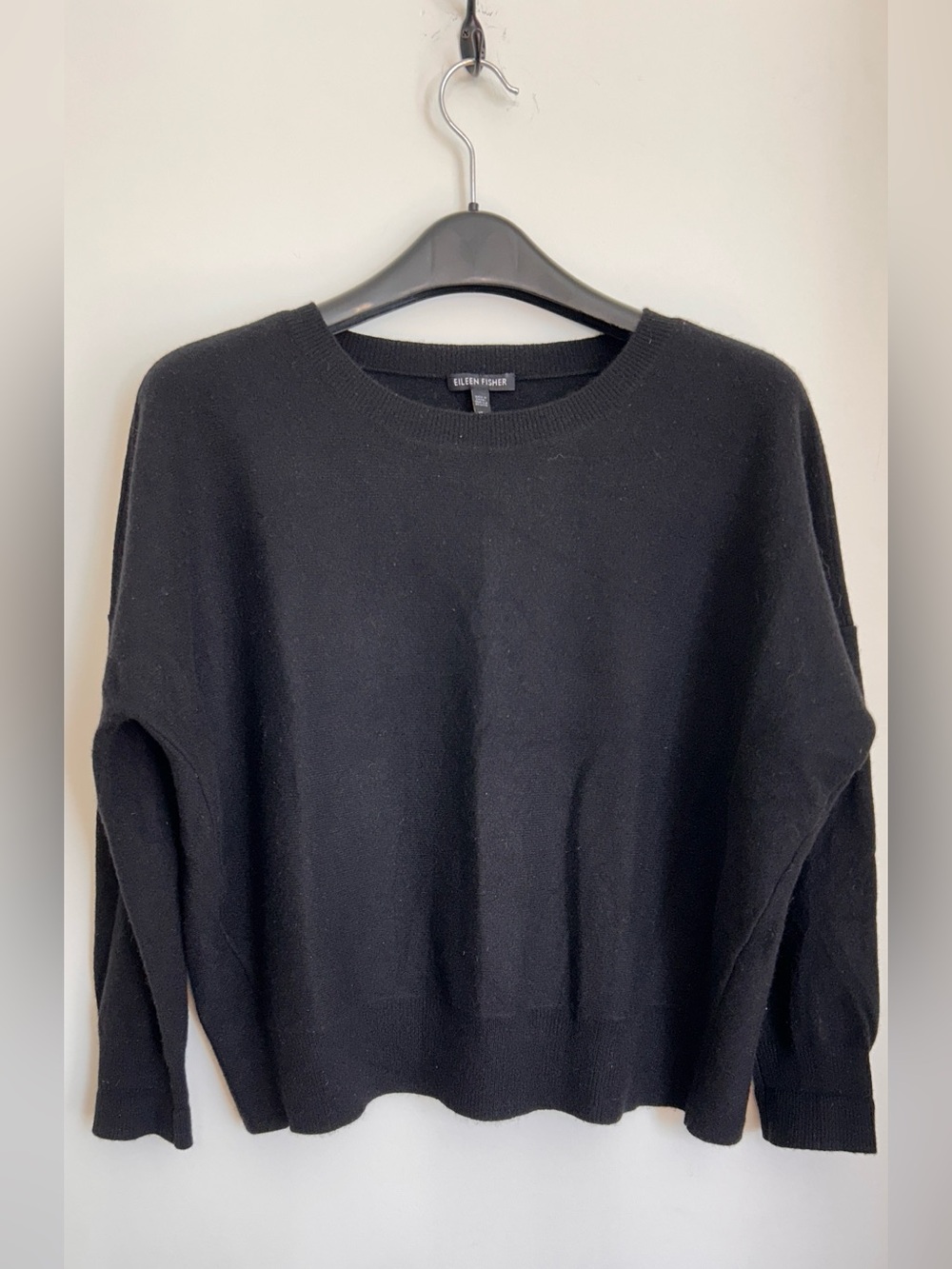 EILEEN FISHER 100% CASHMERE FINE KNIT CREW NECK OVERSIZED SWEATER
